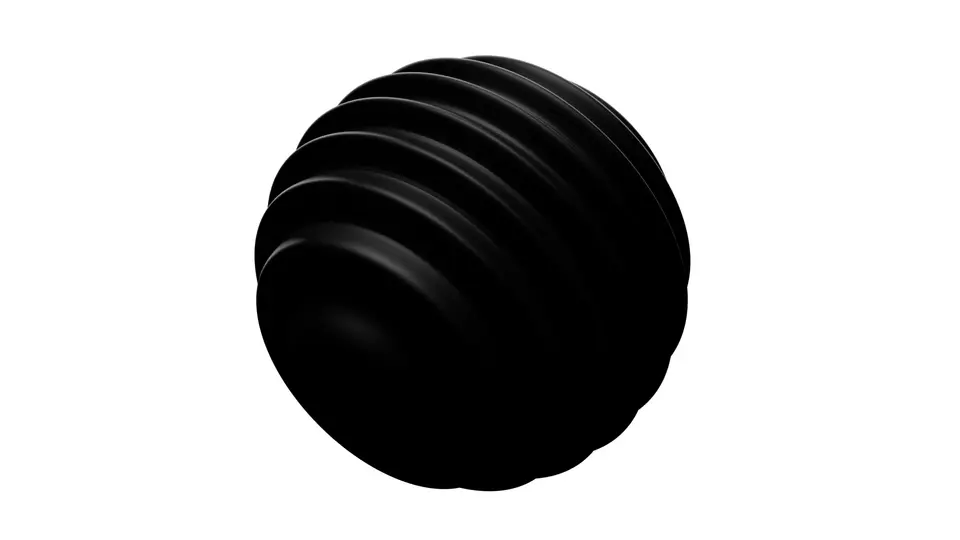 Soft-edged black abstract 3D form on a light ground